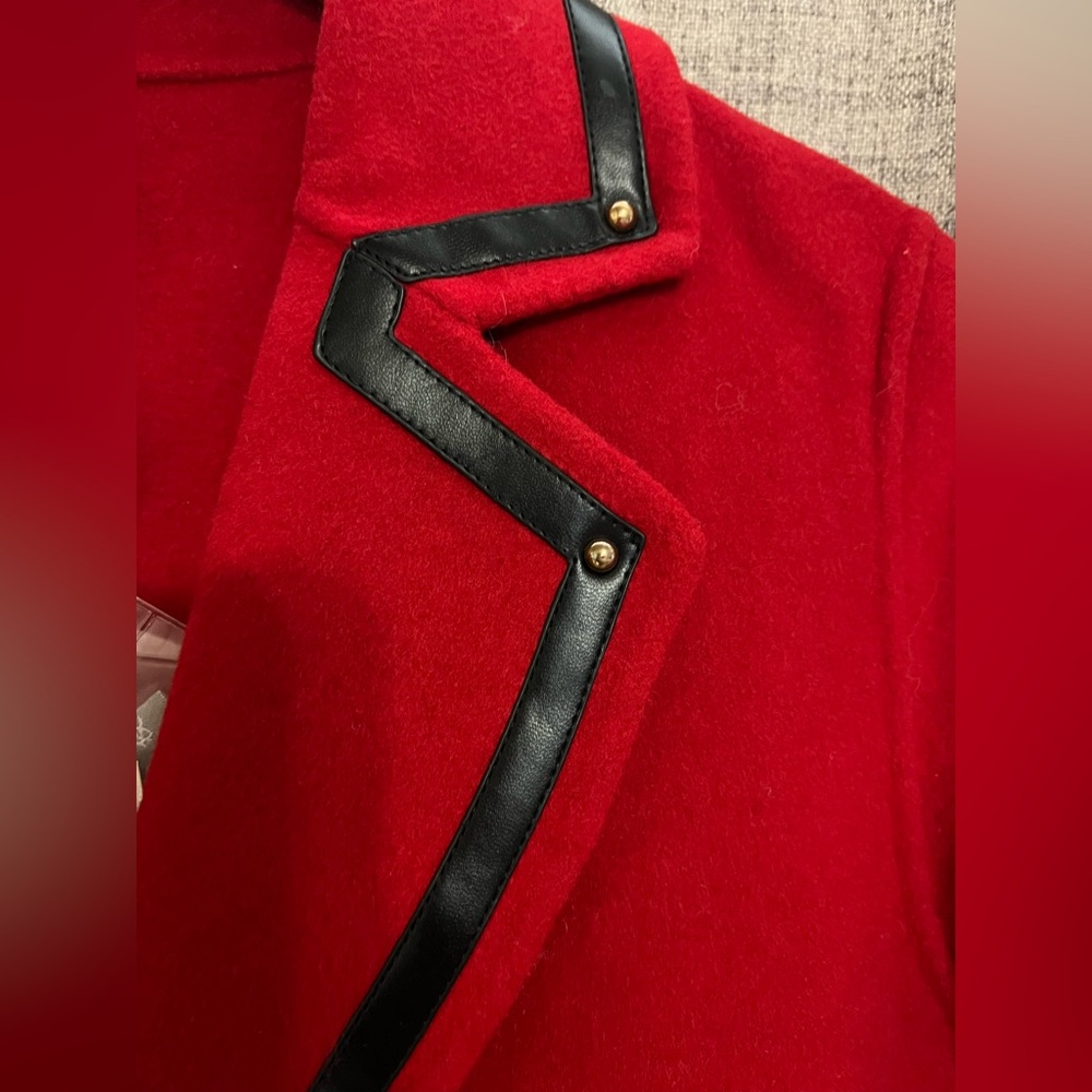 NWT Red Wool Coat - Picture 4 of 6